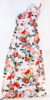 Robe maxi blanche fleurie avec froufrou (s)-Pretty Little Things-La Penderie du Paradis 🕊