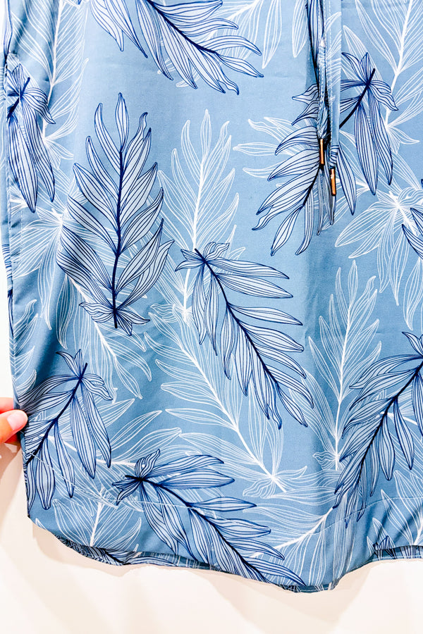 Robe bleue avec feuilles (s)-Max Cocos-La Penderie du Paradis 🕊