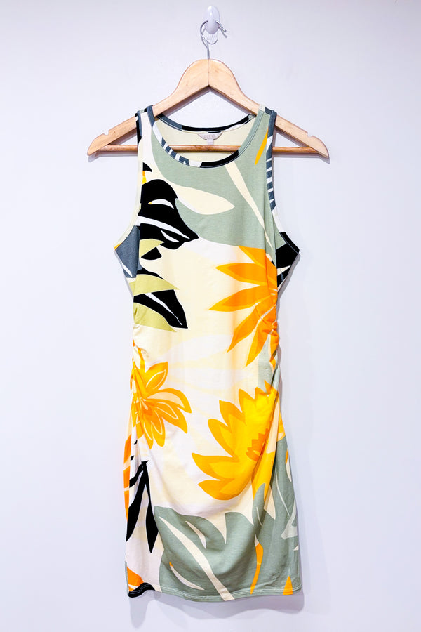 Robe ajustée orange et verte fleurie (m)-Guess-La Penderie du Paradis 🕊