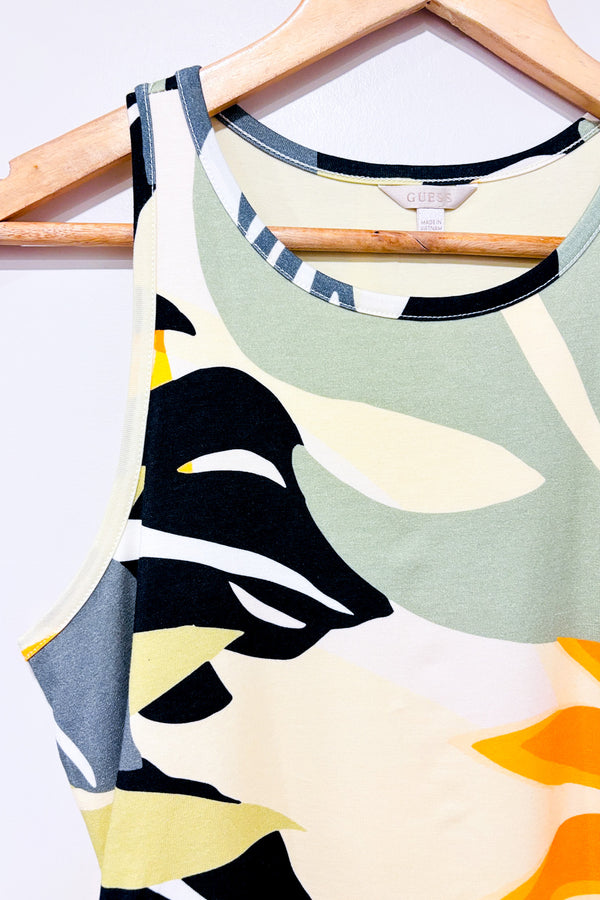 Robe ajustée orange et verte fleurie (m)-Guess-La Penderie du Paradis 🕊