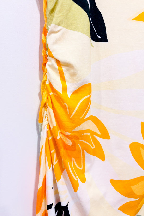 Robe ajustée orange et verte fleurie (m)-Guess-La Penderie du Paradis 🕊