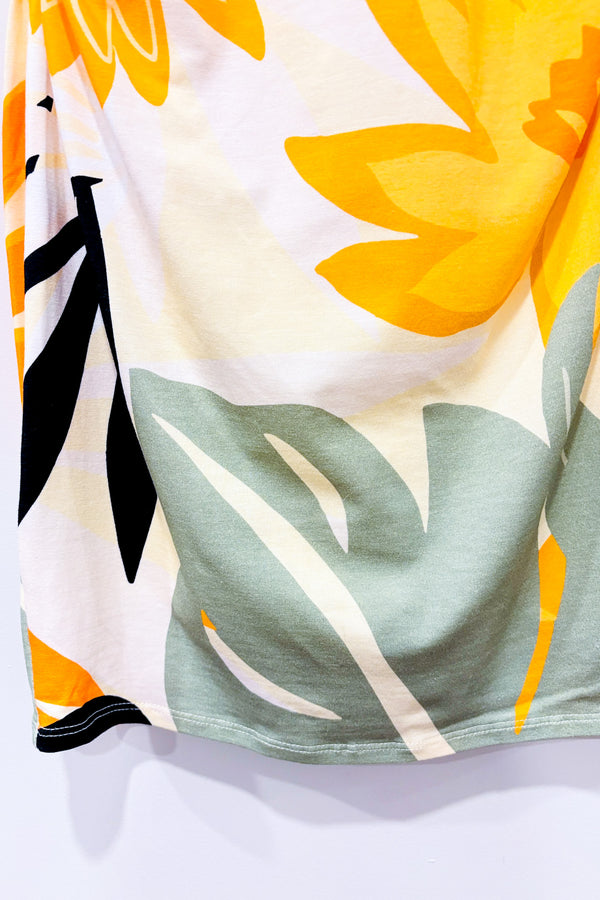 Robe ajustée orange et verte fleurie (m)-Guess-La Penderie du Paradis 🕊