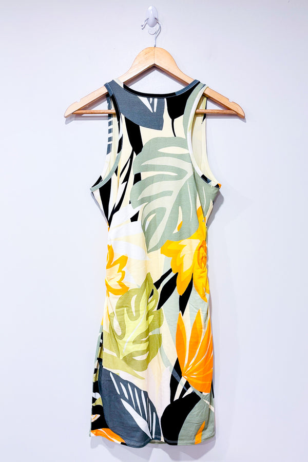 Robe ajustée orange et verte fleurie (m)-Guess-La Penderie du Paradis 🕊