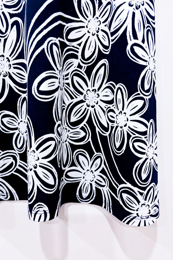 Robe marine fleurie (m)-mandee-La Penderie du Paradis 🕊