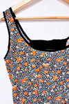 Robe noire et orange fleurie (xs)-Grob-La Penderie du Paradis 🕊