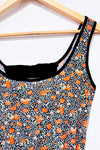 Robe noire et orange fleurie (xs)-Grob-La Penderie du Paradis 🕊