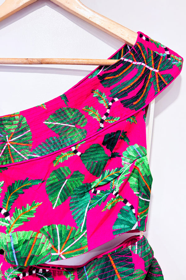 Robe rose avec ouverture sur le côté et une manche (m)*-FARM Rio-La Penderie du Paradis 🕊