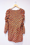 Robe marine et orange avec manches bouffantes (m)*-FARM Rio-La Penderie du Paradis 🕊