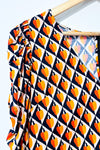 Robe marine et orange avec manches bouffantes (m)*-FARM Rio-La Penderie du Paradis 🕊
