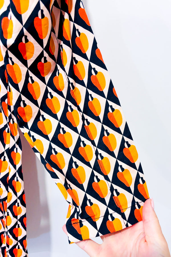 Robe marine et orange avec manches bouffantes (m)*-FARM Rio-La Penderie du Paradis 🕊