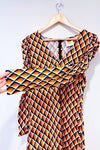 Robe marine et orange avec manches bouffantes (m)*-FARM Rio-La Penderie du Paradis 🕊