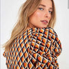 Robe marine et orange avec manches bouffantes (m)*-FARM Rio-La Penderie du Paradis 🕊