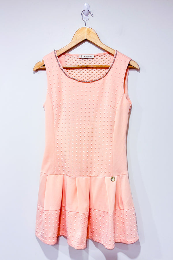 Robe Letty pêche texturée sans manche (s)-Mangano-La Penderie du Paradis 🕊