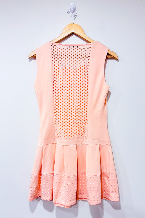 Robe Letty pêche texturée sans manche (s)-Mangano-La Penderie du Paradis 🕊