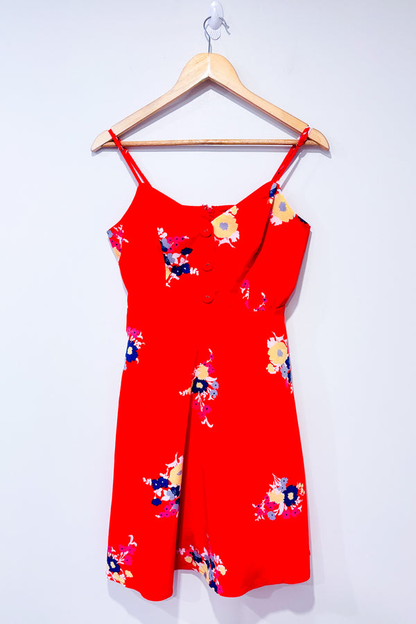 Robe rouge fleurie (s)-ModCloth-La Penderie du Paradis 🕊