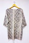 Robe beige et grise motif serpent (l) seconde main - Wi & Co- La Penderie du Paradis