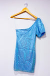 Robe Honey bleue à paillettes à une manche (m)*-superdown-La Penderie du Paradis 🕊
