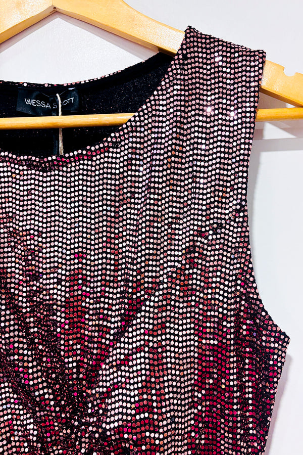 Robe rose à paillettes (m)*-Vanessa Scott-La Penderie du Paradis 🕊