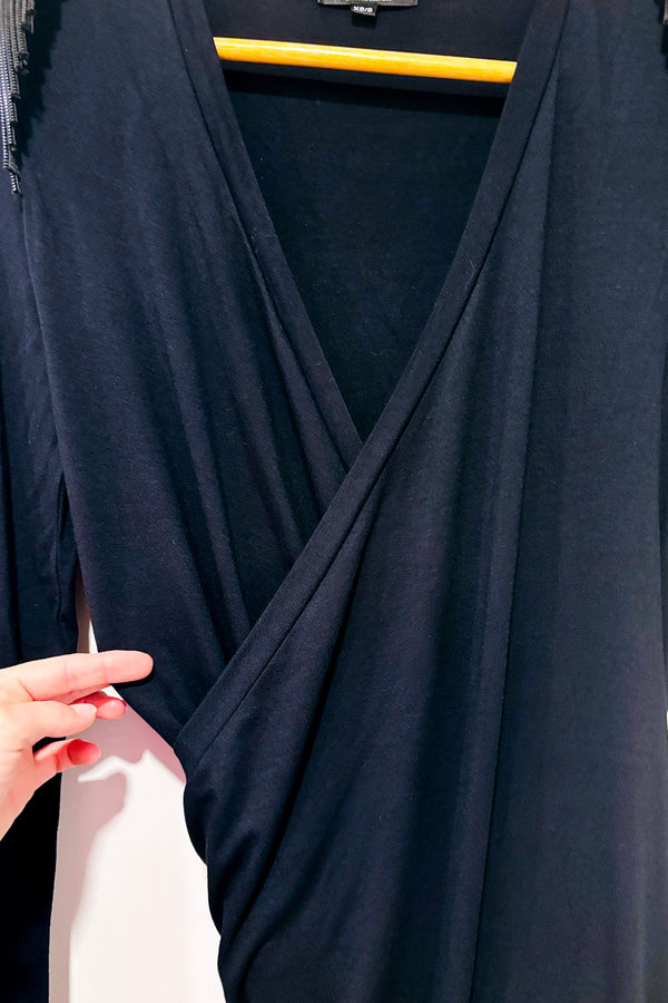 Robe porte-feuille noire avec pierres aux épaules (xs/s)*-ODASI Denis Gagnon-La Penderie du Paradis 🕊