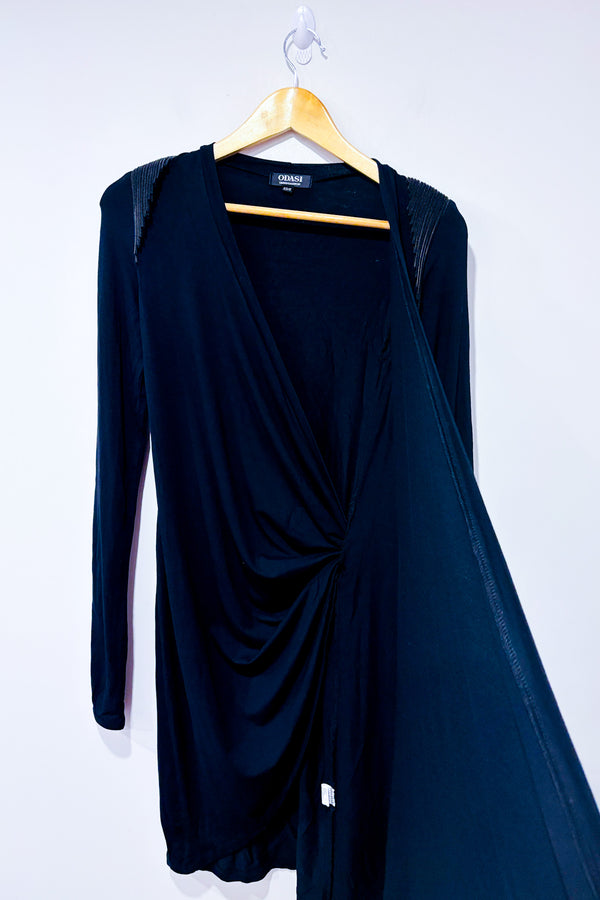 Robe porte-feuille noire avec pierres aux épaules (xs/s)*-ODASI Denis Gagnon-La Penderie du Paradis 🕊