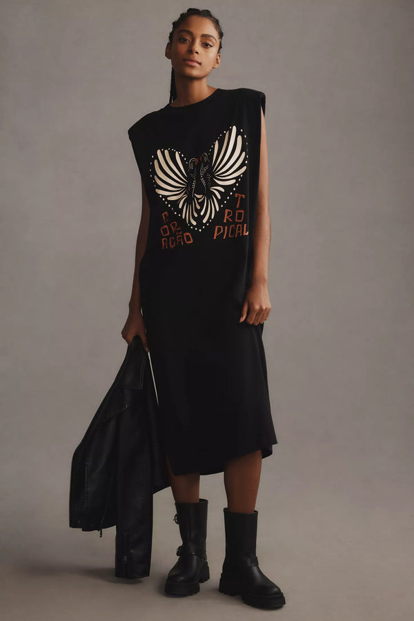 Robe midi Aras sans manches à motif graphique (xs)* seconde main - Farm Rio- La Penderie du Paradis