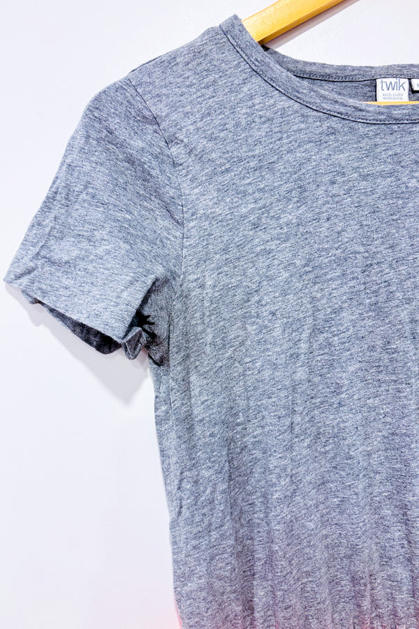 Robe grise et corail plissée seconde main - Simons- La Penderie du Paradis