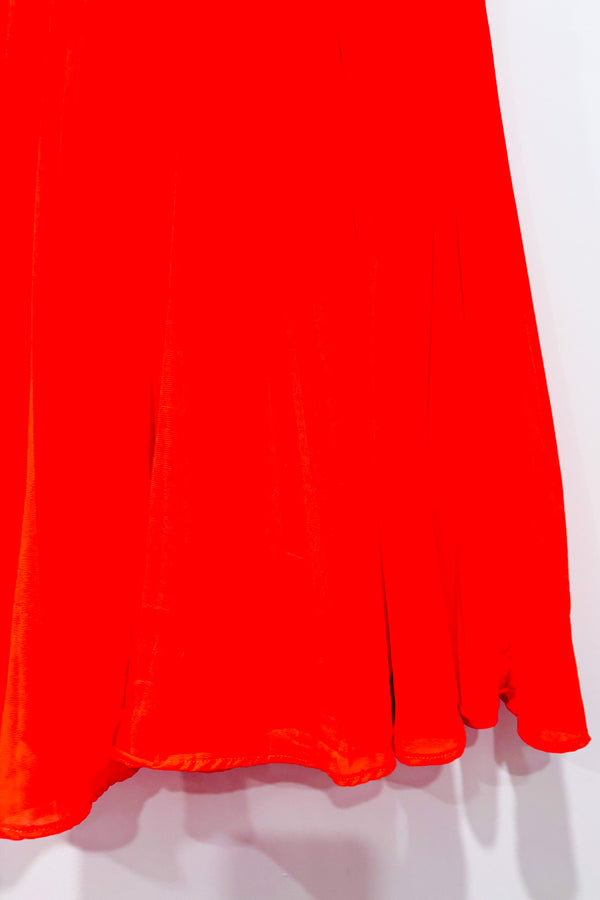 Robe grise et corail plissée seconde main - Simons- La Penderie du Paradis