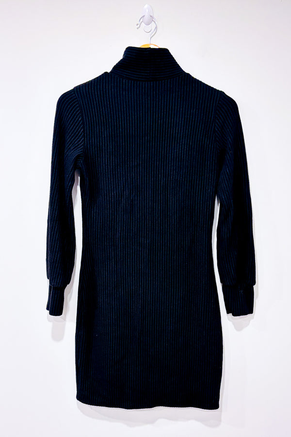 Robe noire côtelée à col haut (s)* seconde main - Tash + Sophie- La Penderie du Paradis