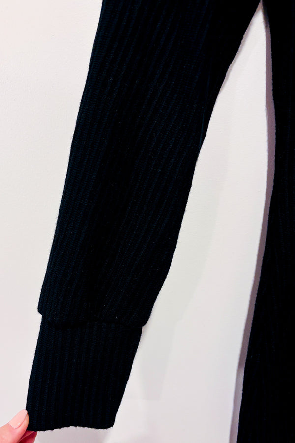 Robe noire côtelée à col haut (s)* seconde main - Tash + Sophie- La Penderie du Paradis