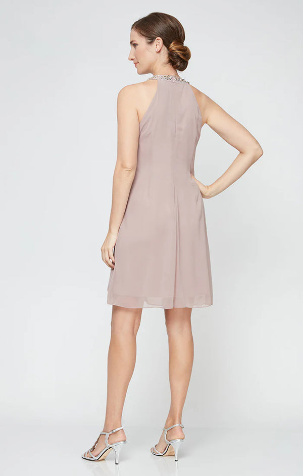 Robe en mousseline à encolure perlée et volants en cascade* seconde main - SL Fashion New York- La Penderie du Paradis