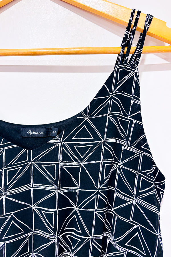 Robe noire et blanche à motif seconde main - Reitmans- La Penderie du Paradis