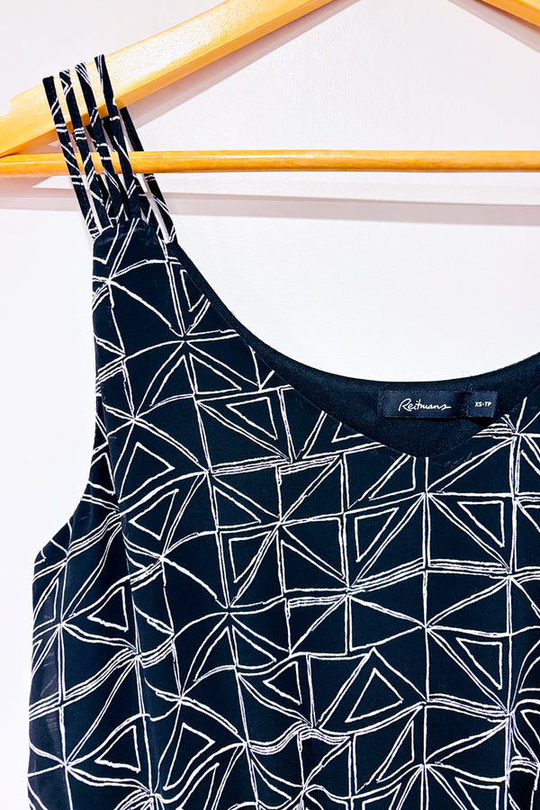 Robe noire et blanche à motif seconde main - Reitmans- La Penderie du Paradis