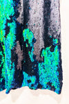 Robe noire/verte à paillettes avec épaulettes * seconde main - Zara- La Penderie du Paradis