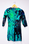 Robe noire/verte à paillettes avec épaulettes * seconde main - Zara- La Penderie du Paradis