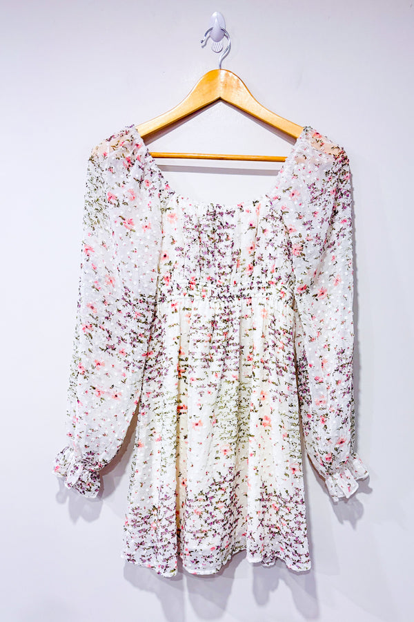 Robe fluide blanche fleurie* seconde main - Thirty/Thirty- La Penderie du Paradis