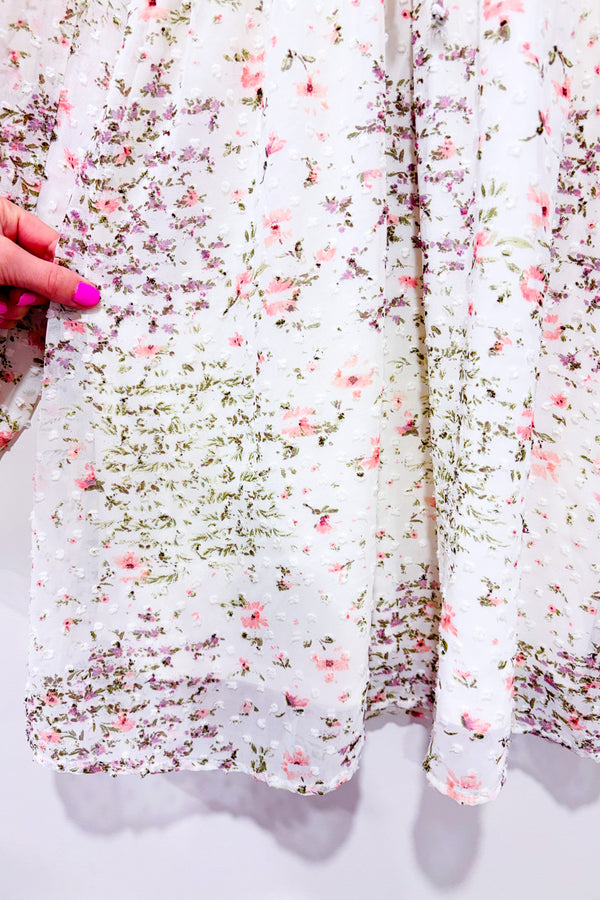 Robe fluide blanche fleurie* seconde main - Thirty/Thirty- La Penderie du Paradis