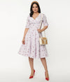 Robe lilas à carreaux avec cerises* seconde main - Unique Vintage- La Penderie du Paradis