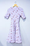 Robe lilas à carreaux avec cerises* seconde main - Unique Vintage- La Penderie du Paradis