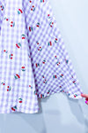 Robe lilas à carreaux avec cerises* seconde main - Unique Vintage- La Penderie du Paradis