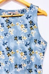 Robe d'été bleue fleurie seconde main - Max Cocos- La Penderie du Paradis