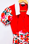 Robe rouge et blanche fleurie* seconde main - Smak Parlour- La Penderie du Paradis