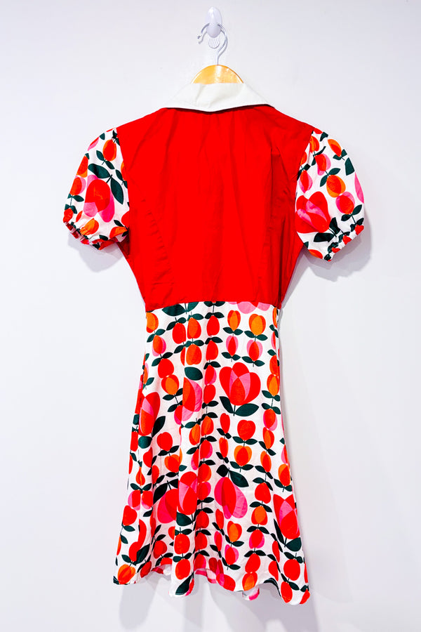 Robe rouge et blanche fleurie* seconde main - Smak Parlour- La Penderie du Paradis