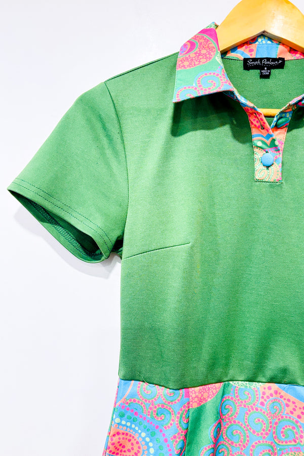 Robe verte et rose à motifs* seconde main - Smak Parlour- La Penderie du Paradis