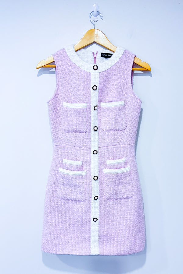 Robe rose pâle en tweed* seconde main - Sister Jane- La Penderie du Paradis