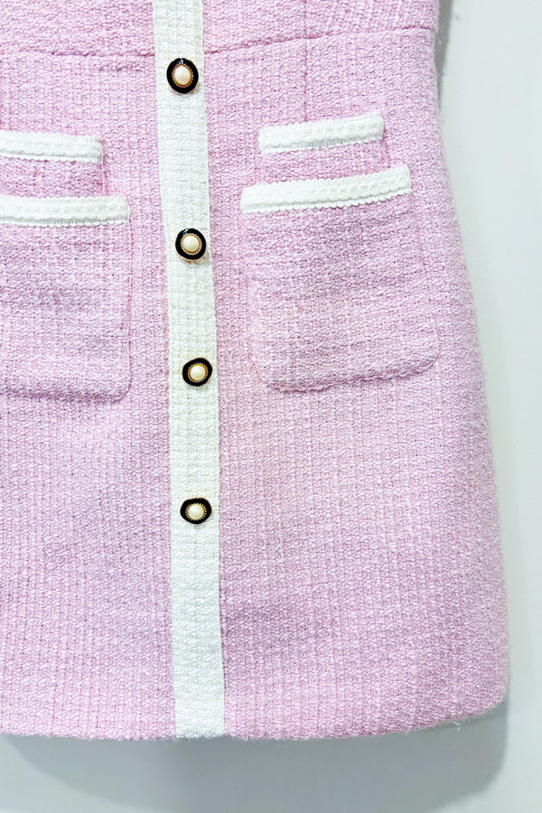 Robe rose pâle en tweed* seconde main - Sister Jane- La Penderie du Paradis