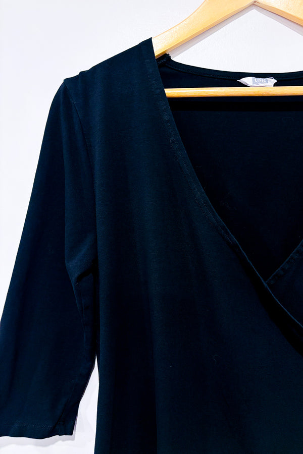 Robe cache-coeur noire basique seconde main - Tag- La Penderie du Paradis