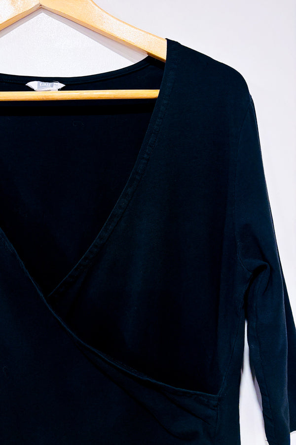 Robe cache-coeur noire basique seconde main - Tag- La Penderie du Paradis