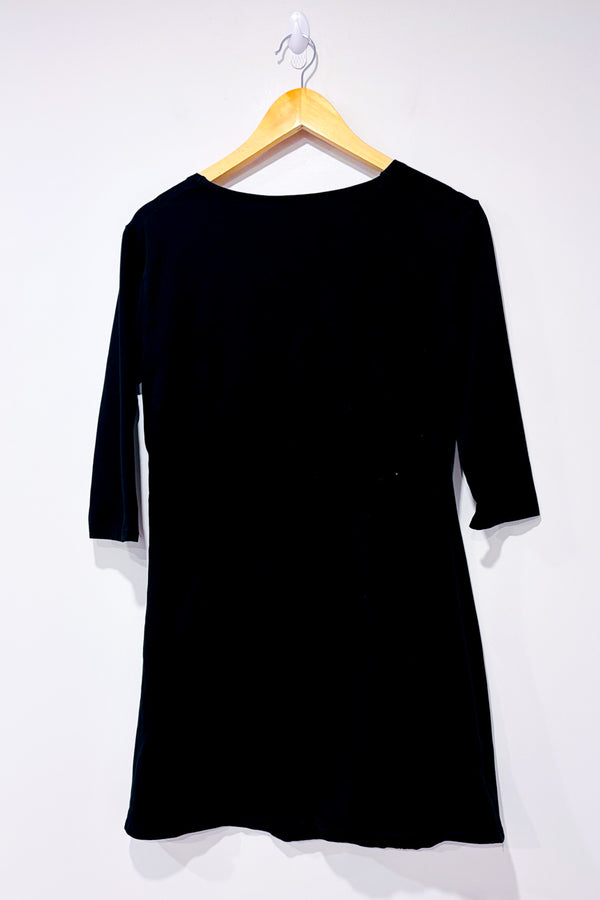 Robe cache-coeur noire basique seconde main - Tag- La Penderie du Paradis