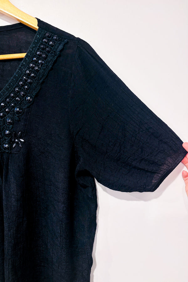 Robe couvre-maillot noire avec pierres seconde main - Autres- La Penderie du Paradis