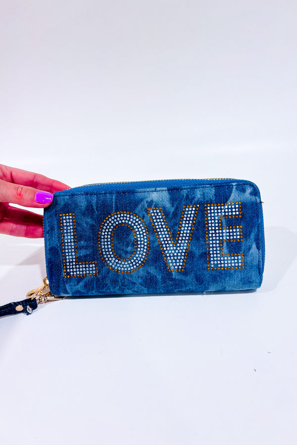 Portefeuille en jeans bleu ''LOVE''-Autres-La Penderie du Paradis 🕊